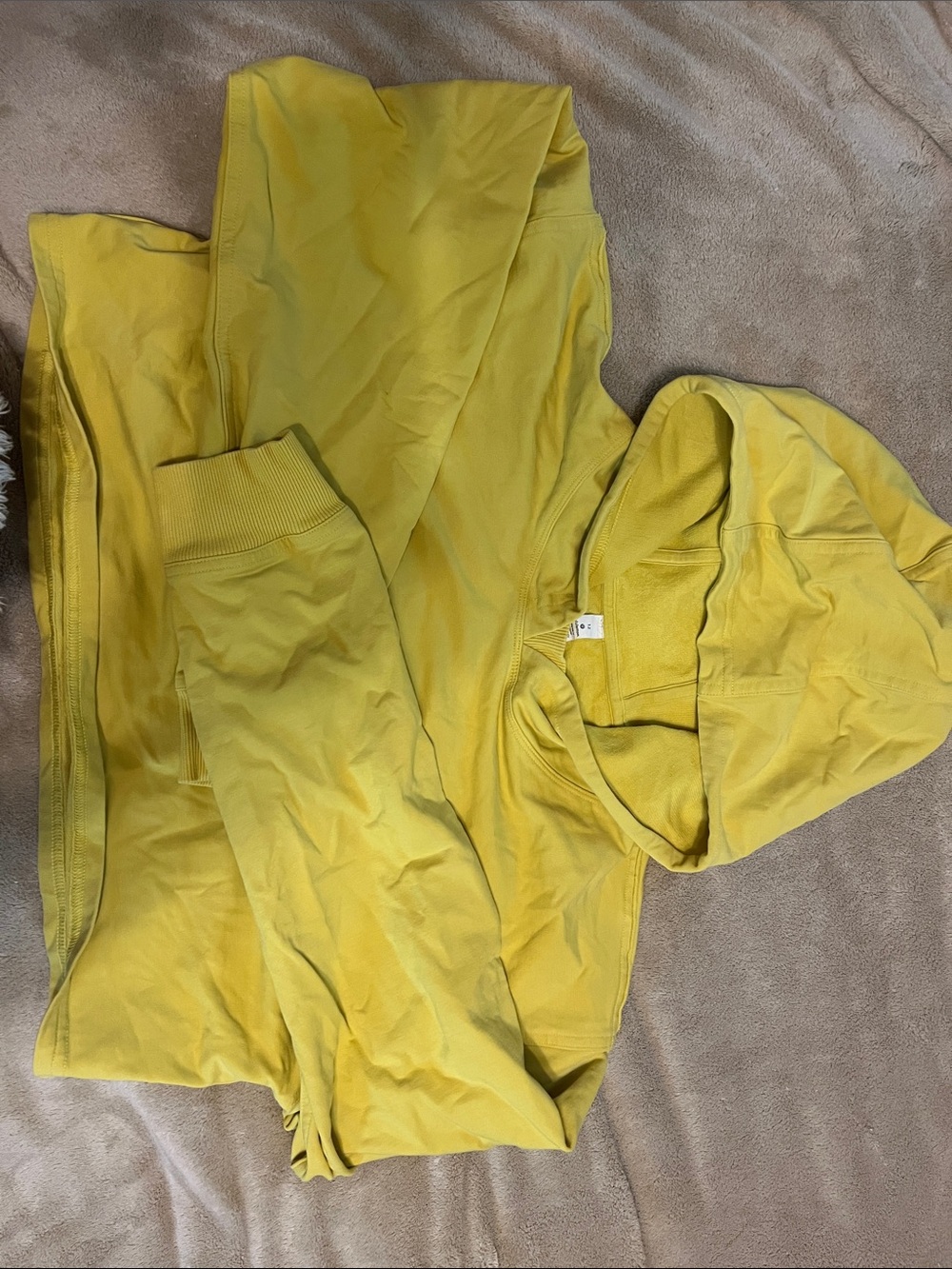 lululemon Yellow Cropped Hooded Sweatshirt